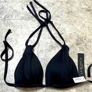 La Blanca Bikini Top Black.NWT. Size 8.
